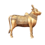 Brass Standing Nandi Statue Golden Temple Art - Premium Sacred Bull | Jaipurio